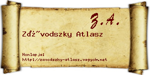Závodszky Atlasz névjegykártya